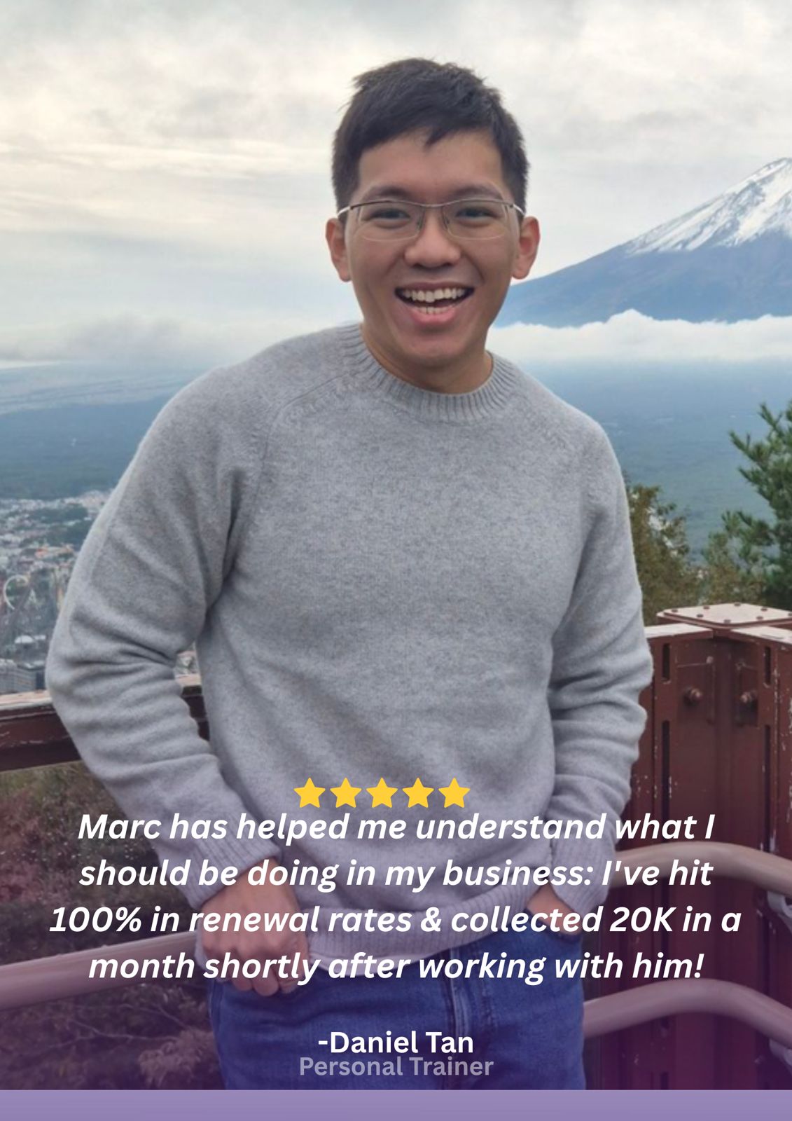 Client testimonial card, Daniel